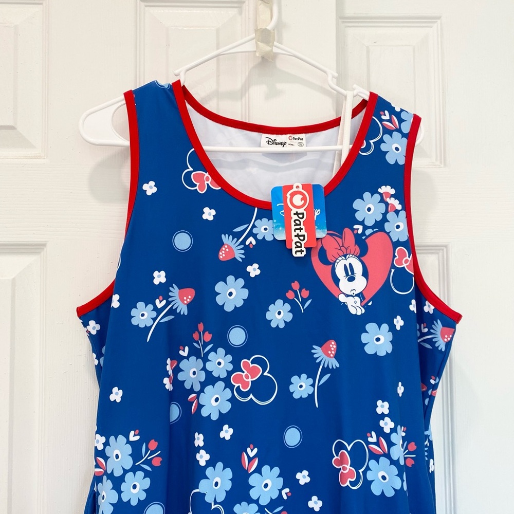 Disney Mickey and Friends Minnie Floral Print Blue Dress - Picture 8 of 11